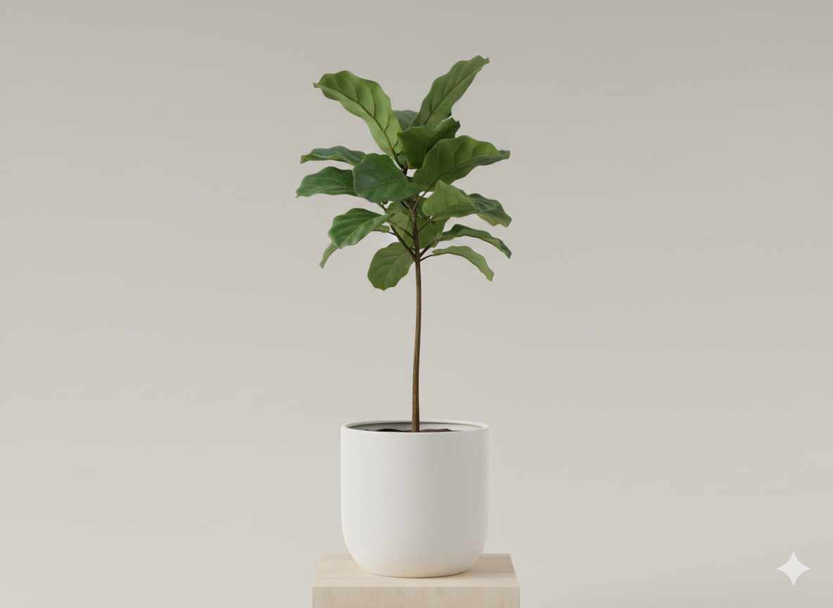 Ficus plant in minimalist pot